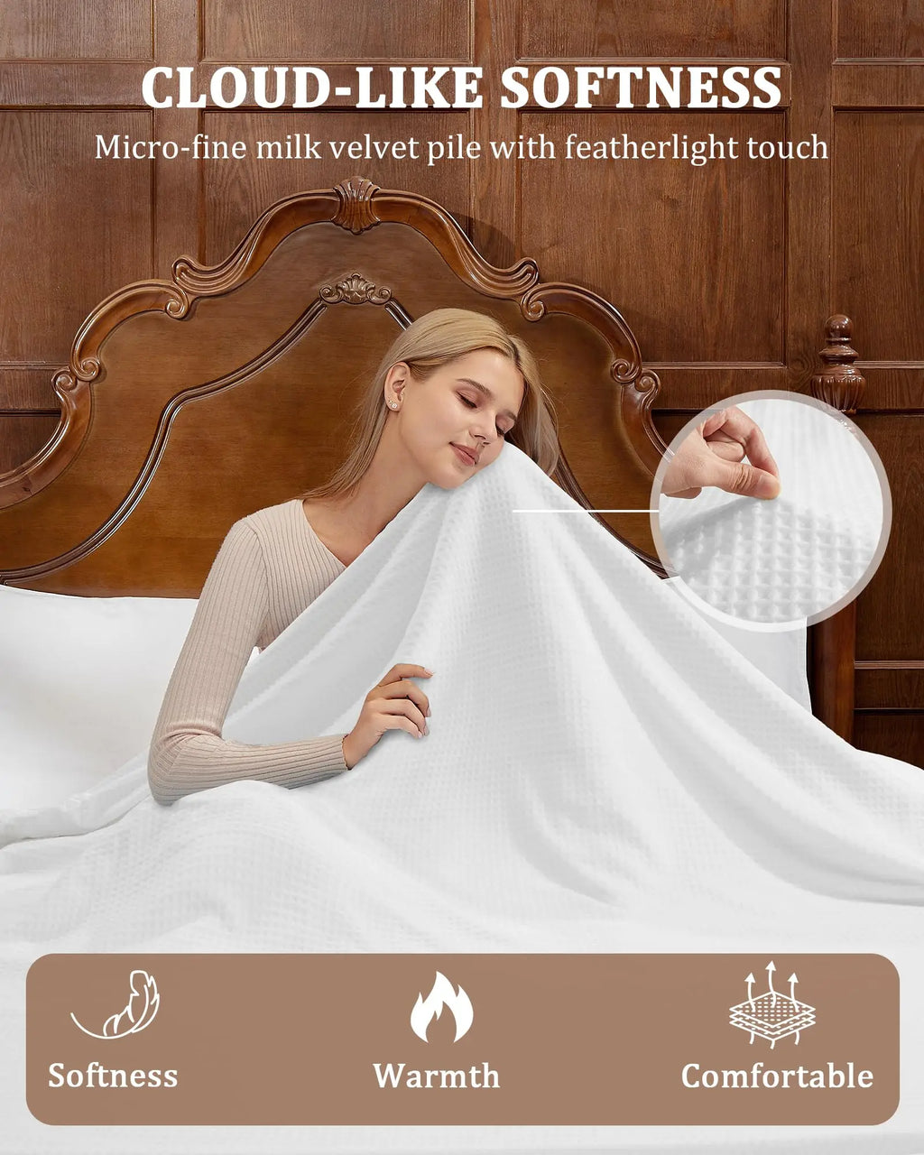 Electric Heated Blanket 160X130cm 6 Heat Levels 10h Auto Shut-Off Dual-Sided Soft Flannel Fast Heating Machine Washable Overheat Protection CE Certified Grey EU Plug for Sofa Bed
