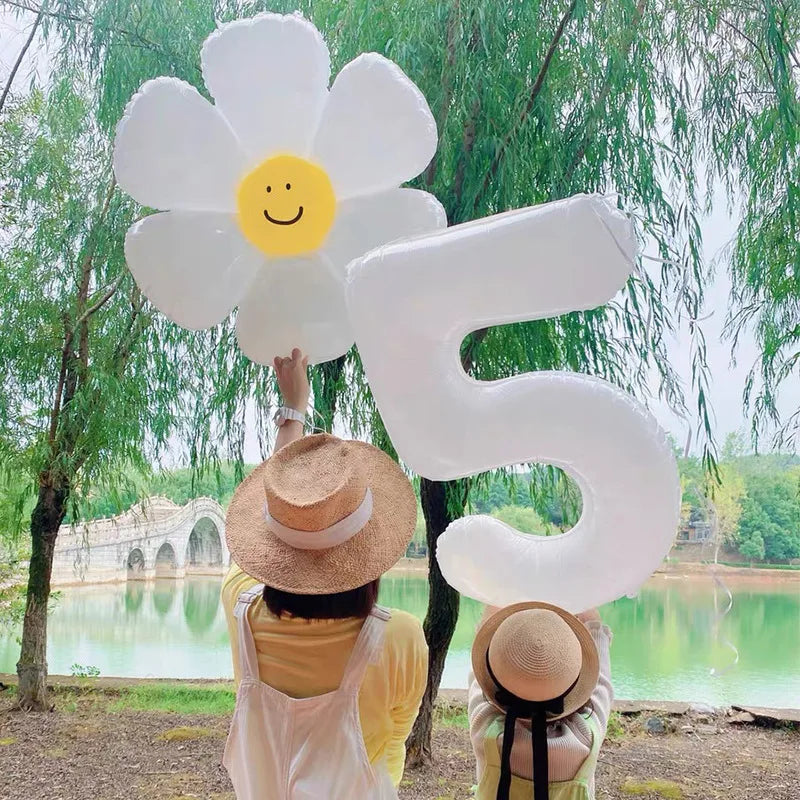 Deluxe Disposable Tableware White with Gold Rim Plate Paper Cup Tablecloth and Large Number Balloon for Birthday Party Wedding Decoration Baby Shower  Party Supplies  CutleryStraws
