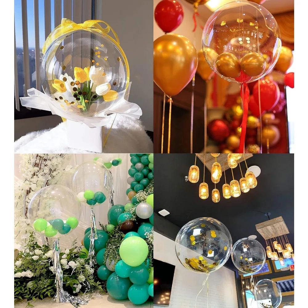 20-24 Inch Clear Bobo Balloon Large Transparent Bubble Balloon for Christmas - 10-50 Pcs