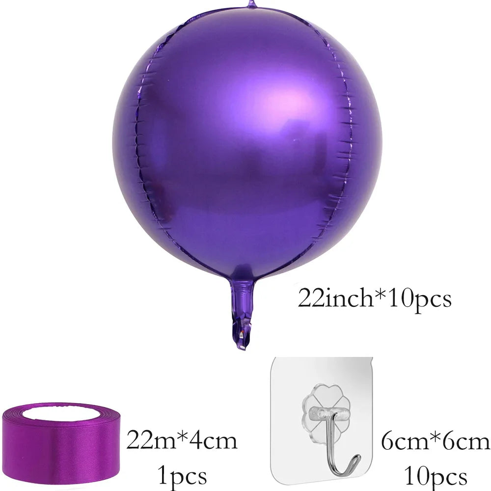 18inch / 22inch  Hanging Balloons  (All colours)  10pcs set Large 4D Chrome Foil Balloons Birthday Party Wedding Baby Shower