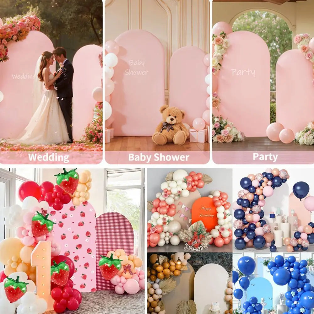 Snowflake Balloon Arch Backdrop for Christmas and New Year Party Spandex Elastic Arched Backround