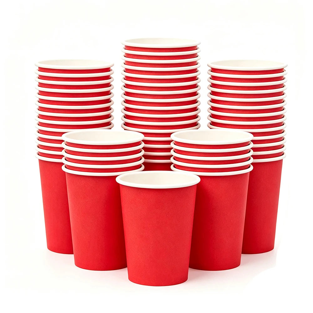 20, 40, 60, 80, 100Pcs Green and Red Paper Cups Napkin Disposable Tableware Party Napkin Drink Cups Birthday Christmas Holiday Party Supplies