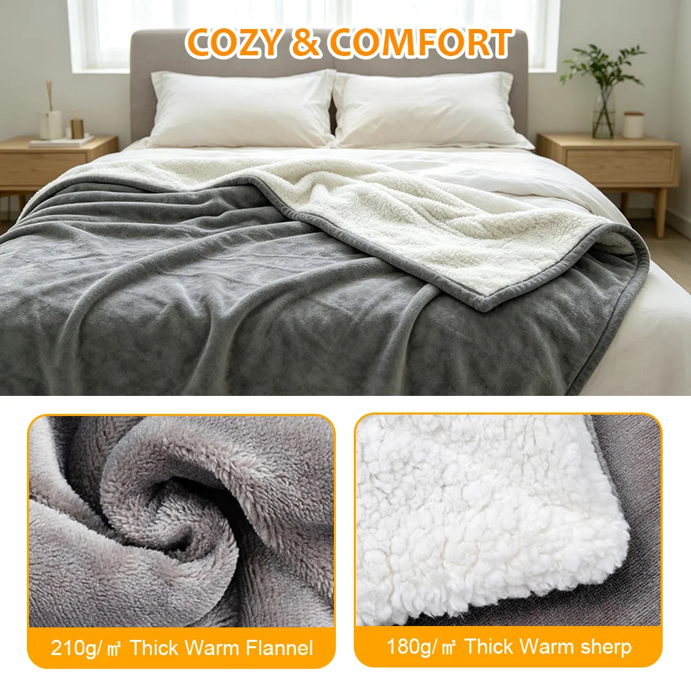 Heated Blanket Electric Blanket,Soft Heated Throw Blanket with 10 temperature settings and timer setting ,Over-Heat Protection Winter Warm Blanket Home Office Outdoor Heating Blanket Washable