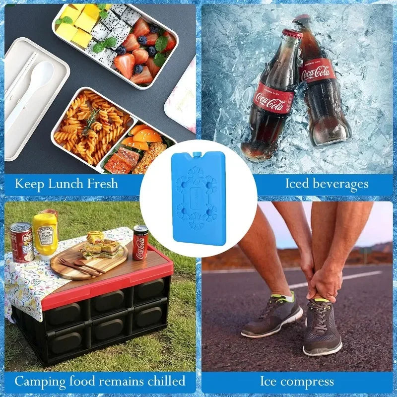 Lightweight Fresh Food Storage Refrigeration Cooler Bag Reusable Ice Pack Portable Water Injection Box for Lunch Box and Cooler