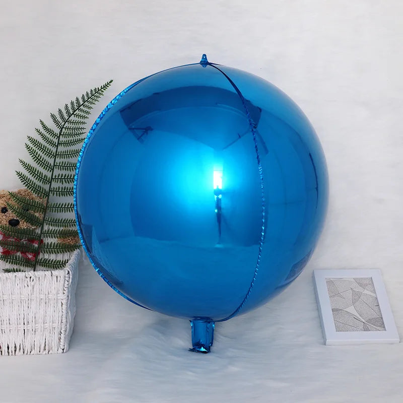 4D Foil Balloons Holographic Round Balloon for Birthday Bachelor Party and Christmas Decoration Valentine's Day and Baby Shower