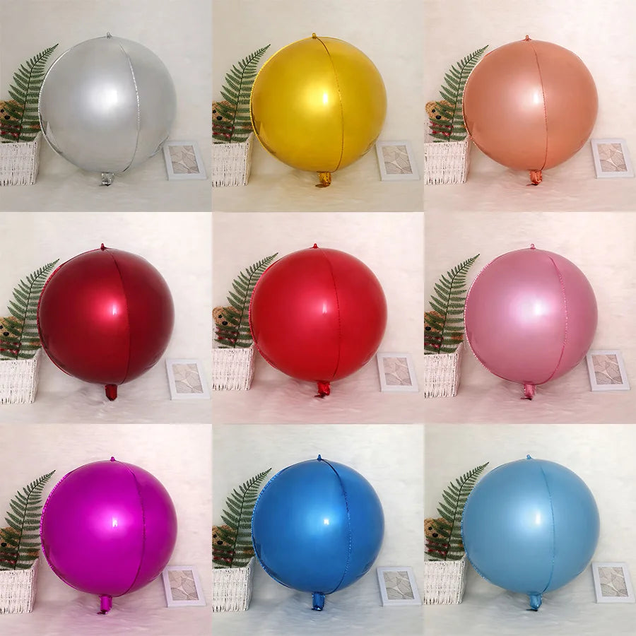 4D Foil Balloons Holographic Round Balloon for Birthday Bachelor Party and Christmas Decoration Valentine's Day and Baby Shower