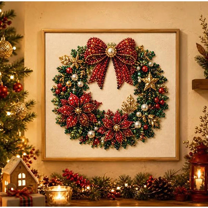 Christmas Pearl Diamond Arts and Crafts Set Santa Claus Elf Pattern DIY Pearl Art Artware Suitable For Beginner and Experienced as Gifts