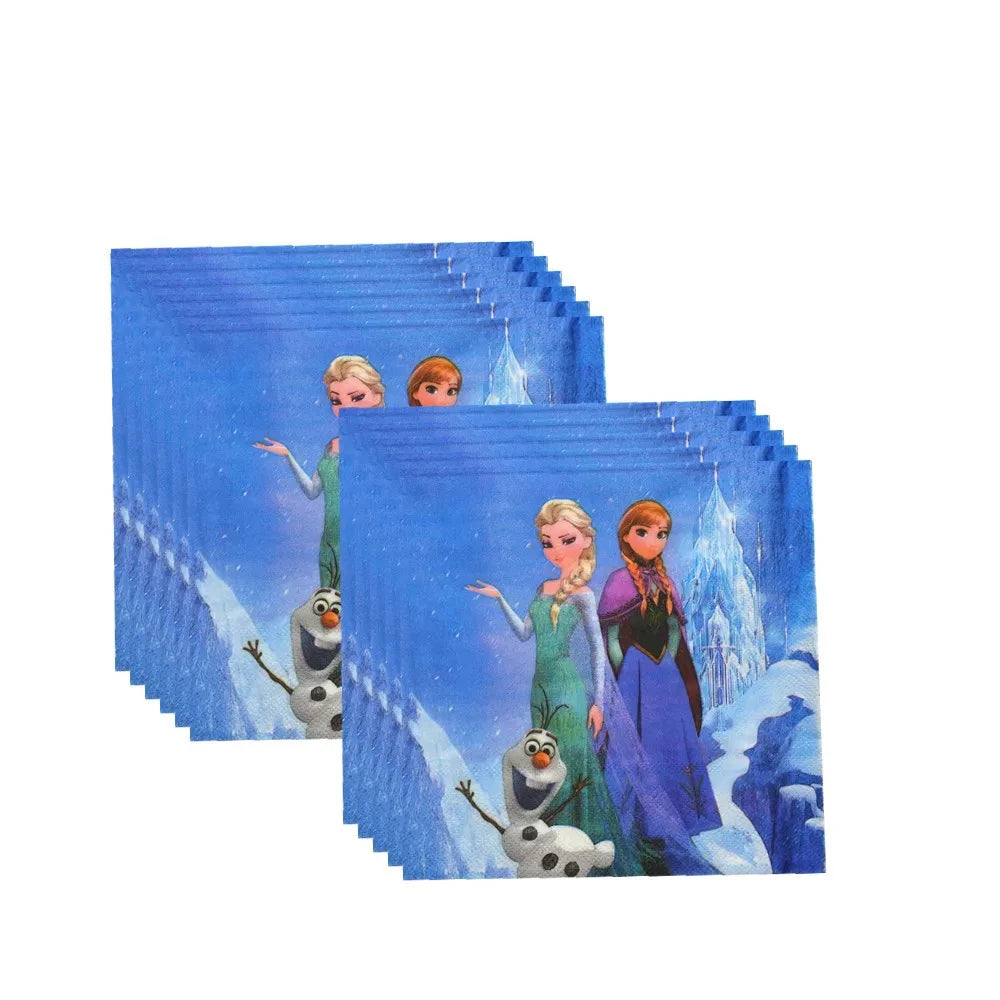 Elsa & Anna Princess Birthday Party Kit – Frozen-Themed Decorations, Balloons, Banner, Plates, Cups & Gift Bags