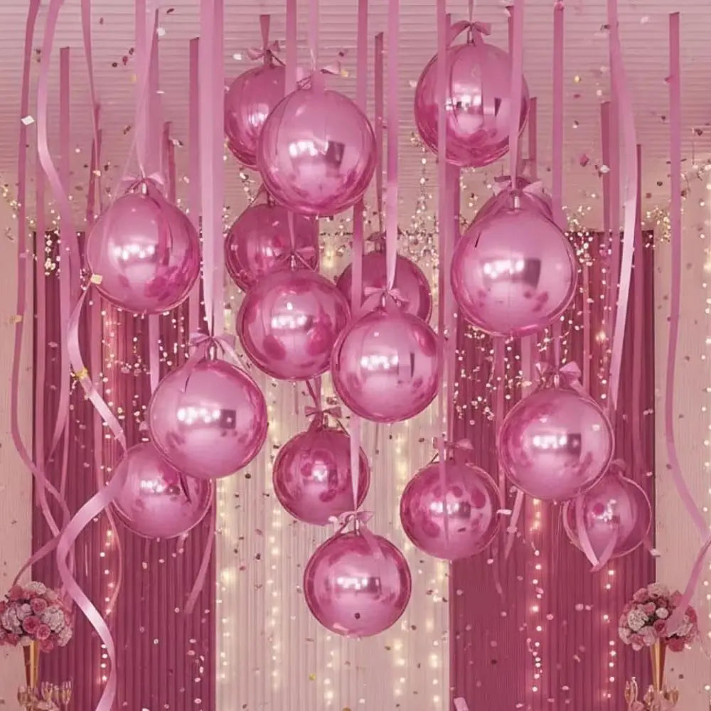 18inch / 22inch  Hanging Balloons  (All colours)  10pcs set Large 4D Chrome Foil Balloons Birthday Party Wedding Baby Shower