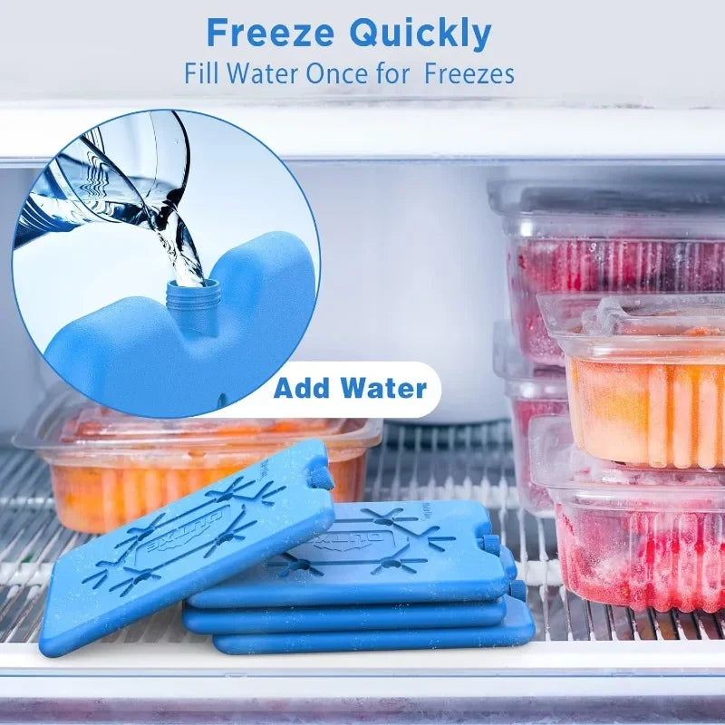 Lightweight Fresh Food Storage Refrigeration Cooler Bag Reusable Ice Pack Portable Water Injection Box for Lunch Box and Cooler