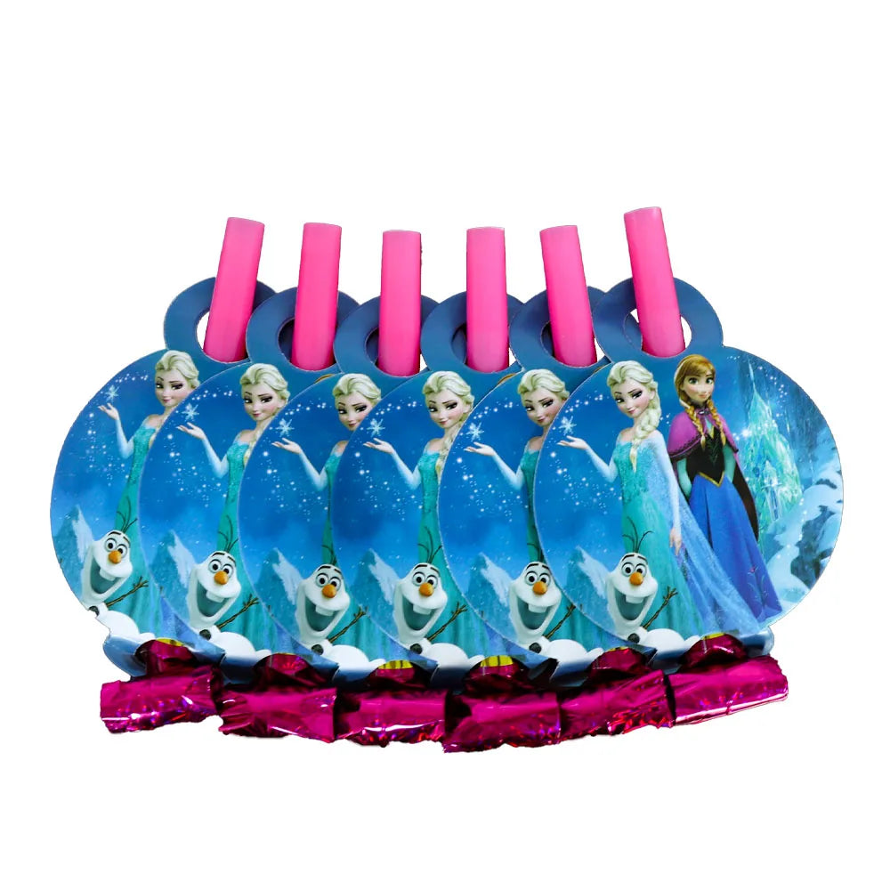 Elsa & Anna Princess Birthday Party Kit – Frozen-Themed Decorations, Balloons, Banner, Plates, Cups & Gift Bags