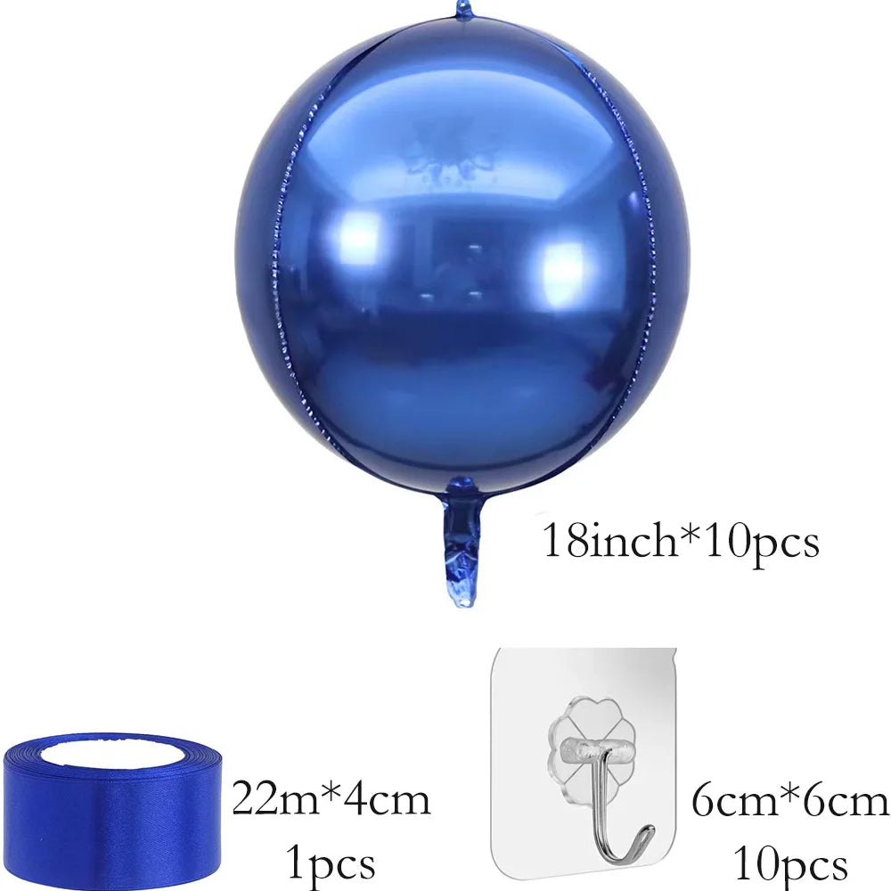 18inch / 22inch  Hanging Balloons  (All colours)  10pcs set Large 4D Chrome Foil Balloons Birthday Party Wedding Baby Shower