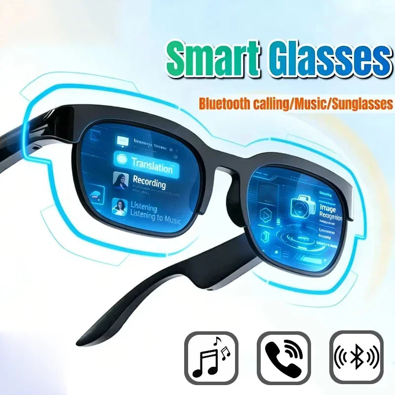 New Smart Glasses AI Translation Bluetooth Conversation Recording Listening To Music Smart Sunglasses for Men Women