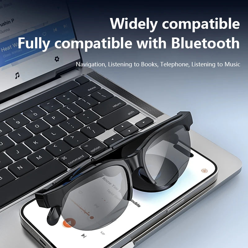 New Smart Glasses AI Translation Bluetooth Conversation Recording Listening To Music Smart Sunglasses for Men Women