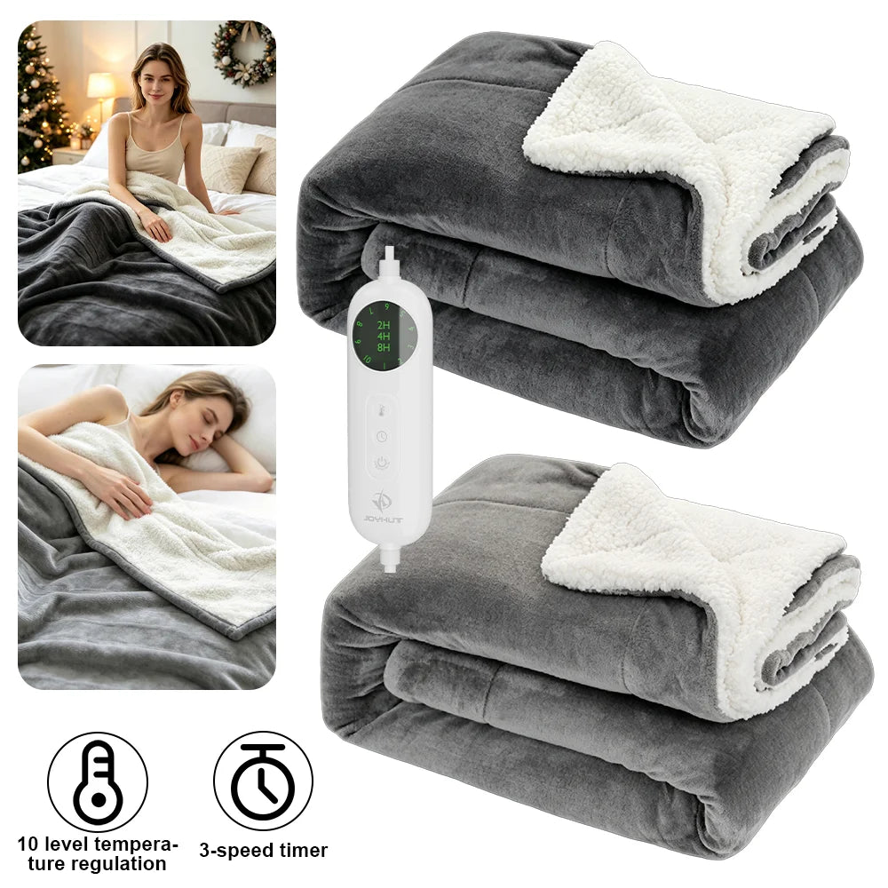 Heated Blanket Electric Blanket,Soft Heated Throw Blanket with 10 temperature settings and timer setting ,Over-Heat Protection Winter Warm Blanket Home Office Outdoor Heating Blanket Washable