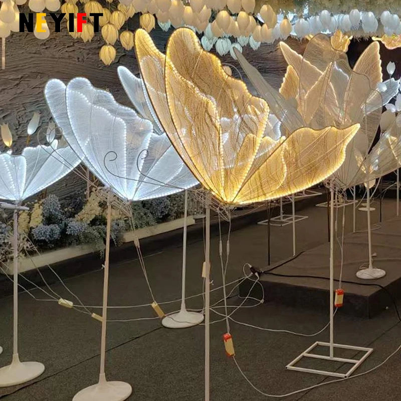 Premium Luminous LED Light Butterfly Decoration for Hall Party Prop