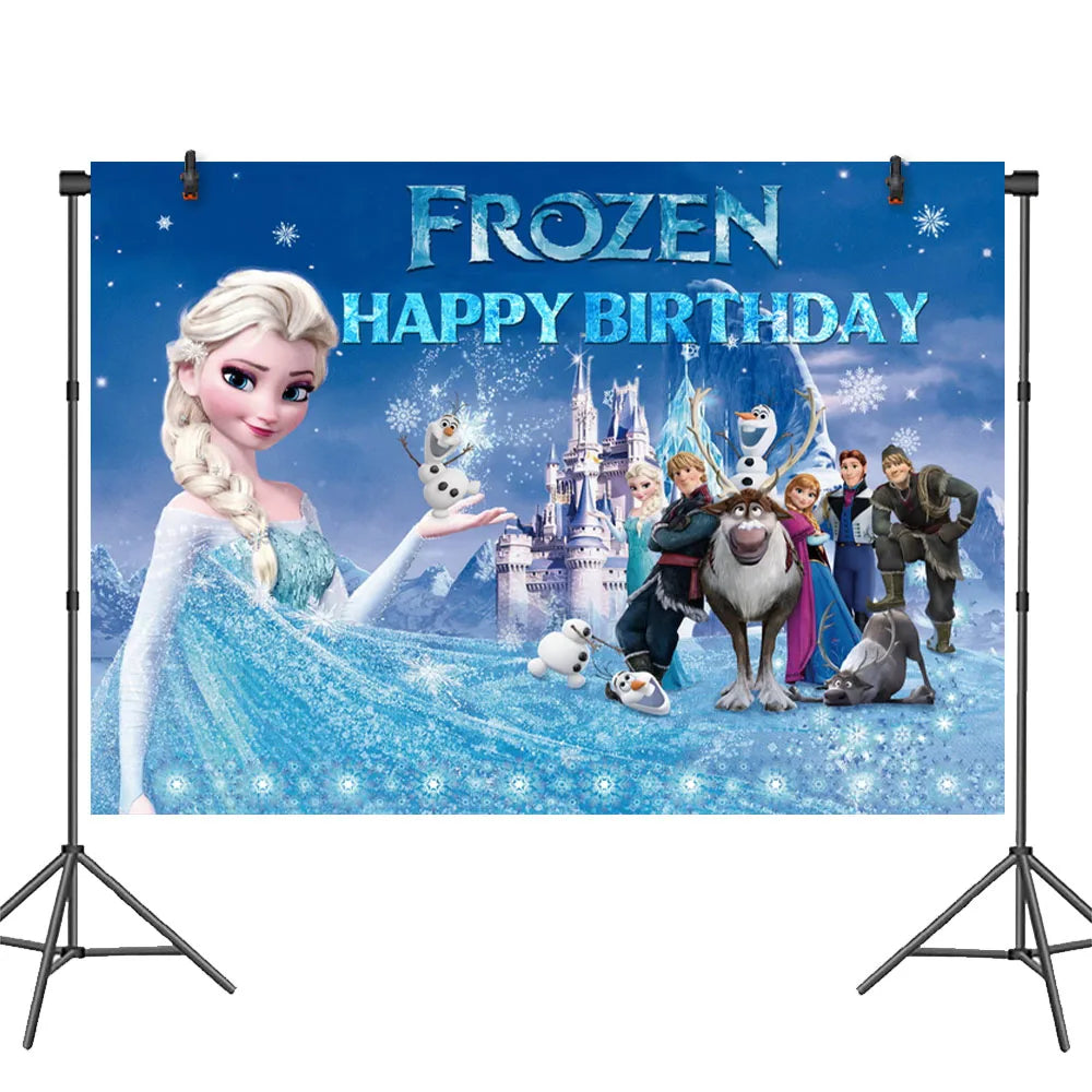 Elsa & Anna Princess Birthday Party Kit – Frozen-Themed Decorations, Balloons, Banner, Plates, Cups & Gift Bags