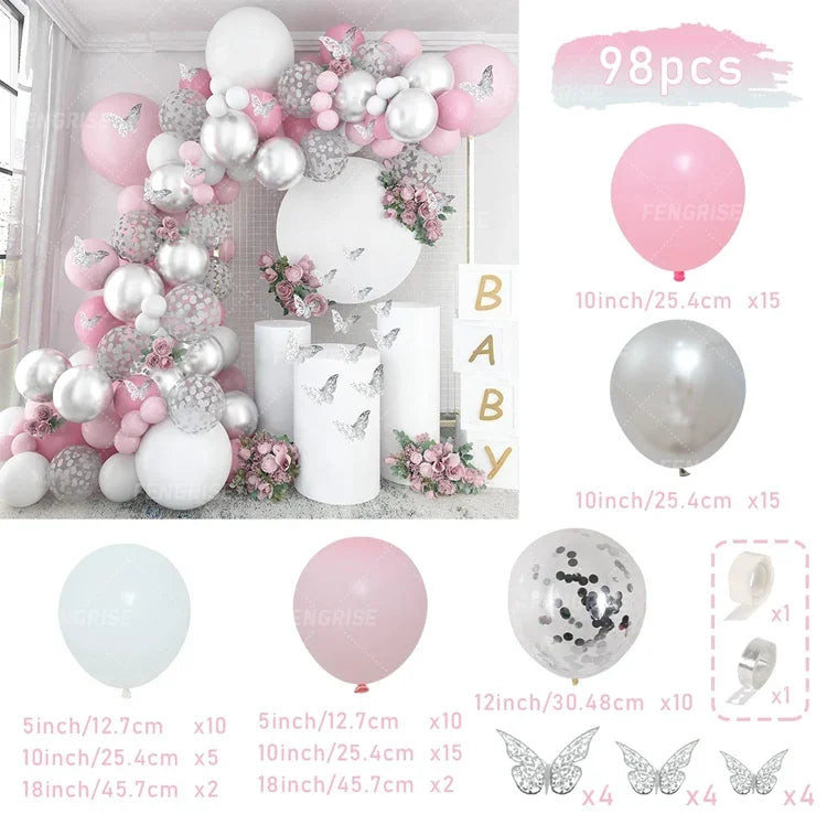 Balloon Garland Arch,  Birthday Party Decorations Birthday Foil Balloon  for Parties, Bridal Baptism Decor Gazebos Wedding Party Supplies