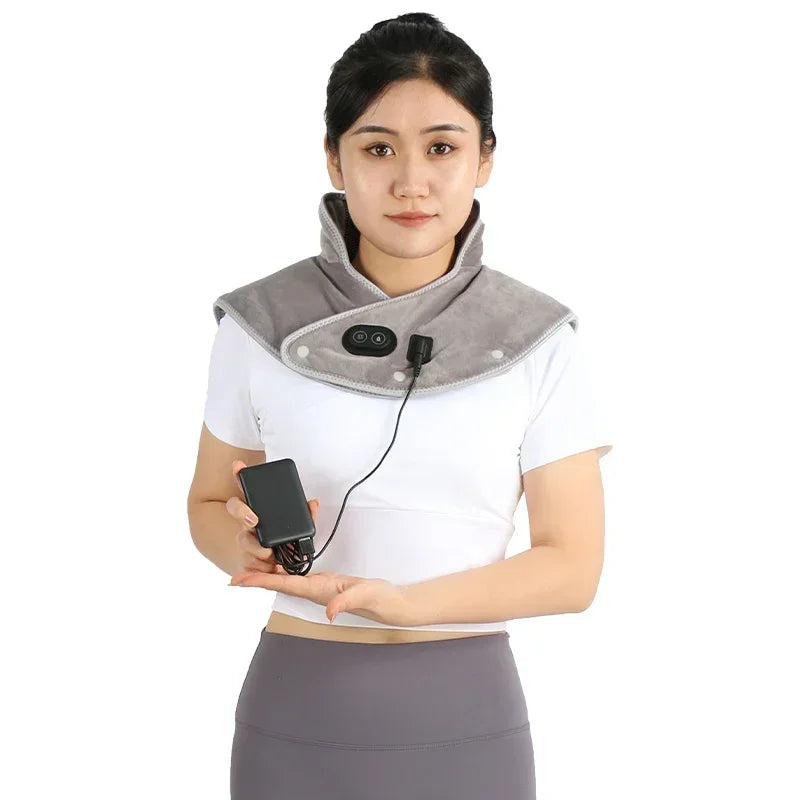 Electric Heating Shoulder Neck Wrap Thermal Compress Massager Vibration Shawl
