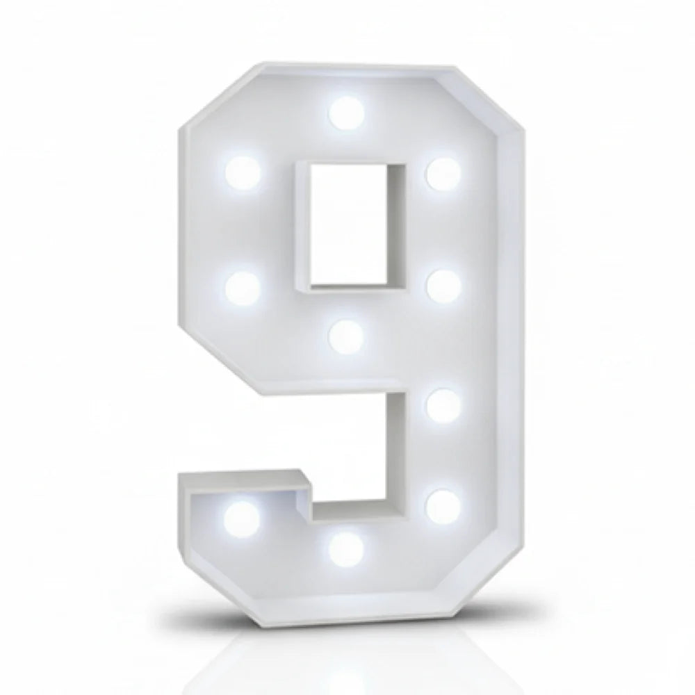Light Up Number Signs 0 to 9 Freestanding LED Numbers 450mm Tall Bright Illuminated Display with Modern Design for Birthday Wedding Anniversary Party Event Home Bar Restaurant Stage Decor