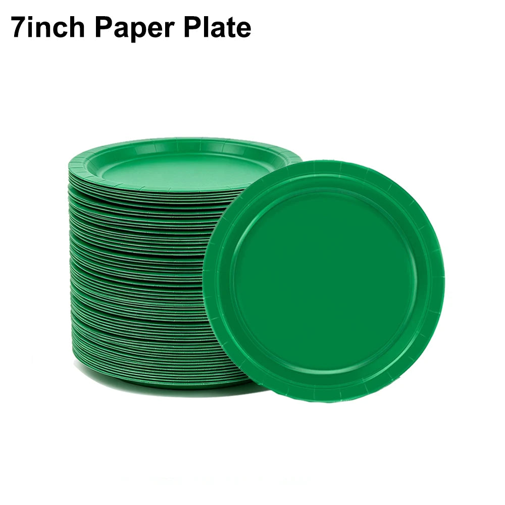 20, 40, 60, 80, 100Pcs Green and Red Paper Cups Napkin Disposable Tableware Party Napkin Drink Cups Birthday Christmas Holiday Party Supplies