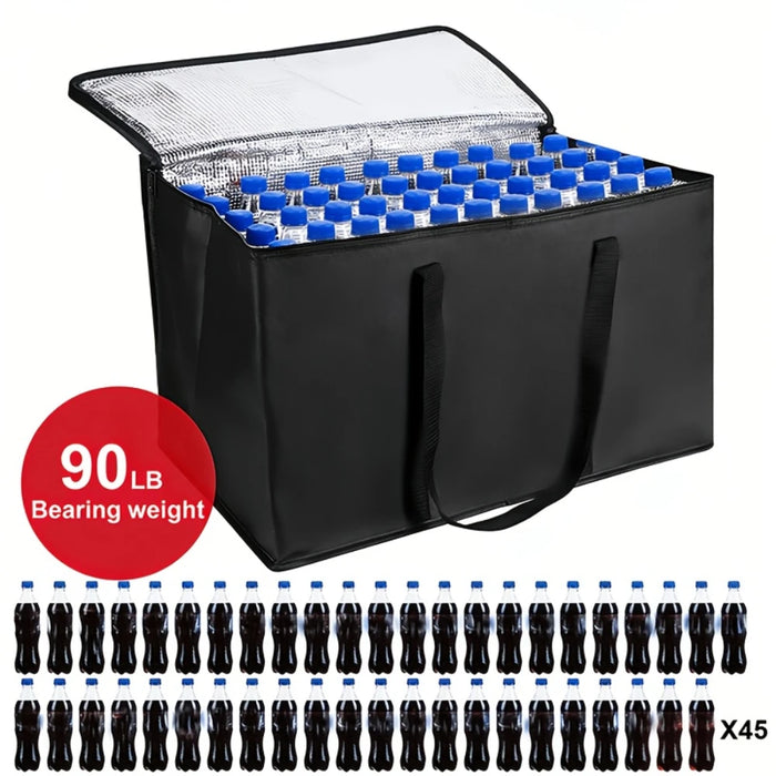 High Capacity Insulated Cooler Bag - Keep Food Hot & Cold For Hours - Grocery Tote, Soft Cooler Bag