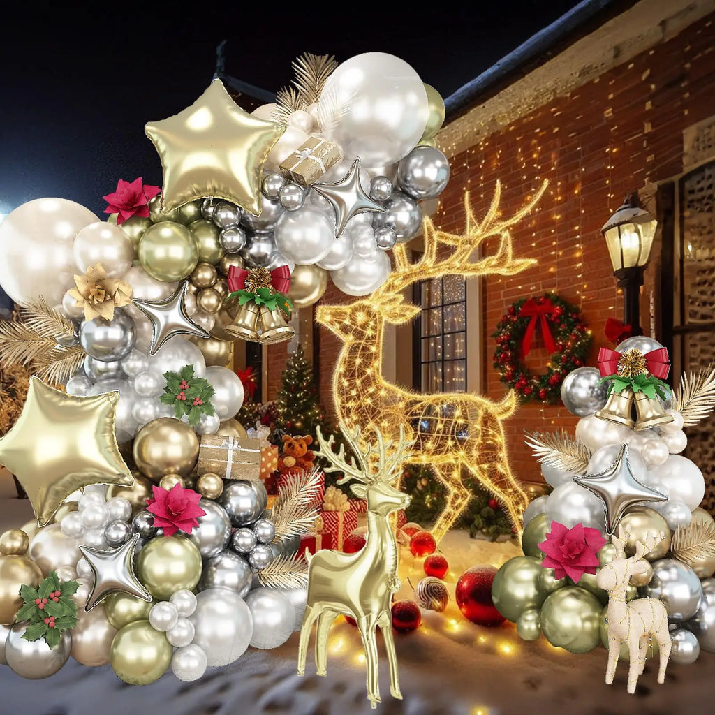 117Pcs Christmas Balloons Garland Arch Kit for Christmas Party Decoration 2027 New Year Home Decoration Party Supplies