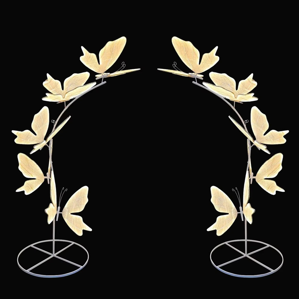 Luxury Iron Butterfly Arch Stand ( 2 Pieces ) Wedding Background Frame, Metal Flower Arch Bracket for Wedding Stage, Party & Festival Decor