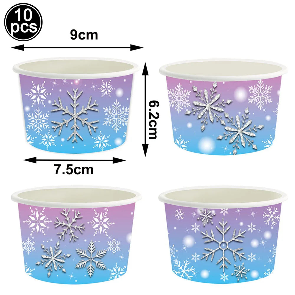 Christmas Party Decor Snowflake Fringe Curtains Snowflake Hanging Swirls Balloons Princess Theme Winter Birthday Party Decor