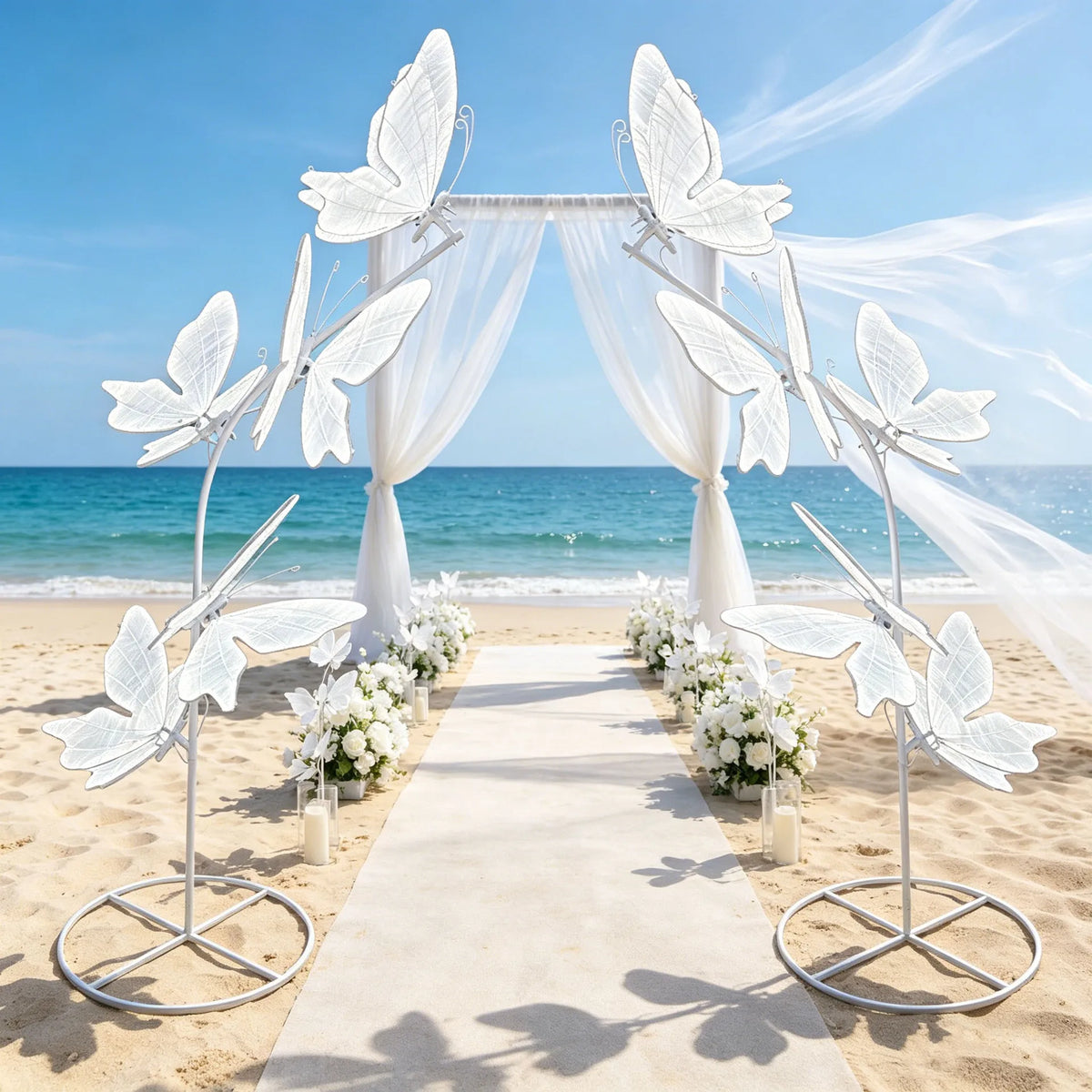 Luxury Iron Butterfly Arch Stand ( 2 Pieces ) Wedding Background Frame, Metal Flower Arch Bracket for Wedding Stage, Party & Festival Decor
