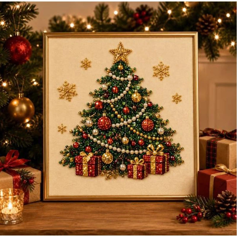 Christmas Pearl Diamond Arts and Crafts Set Santa Claus Elf Pattern DIY Pearl Art Artware Suitable For Beginner and Experienced as Gifts