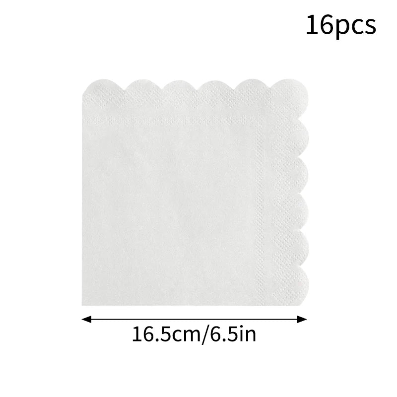 Deluxe Party Decoration Paper Plates Cups and Serviettes Birthday Wedding Party Supplies Christmas Party  - Flower Shape |  White  Pink Baby Blue Lilac