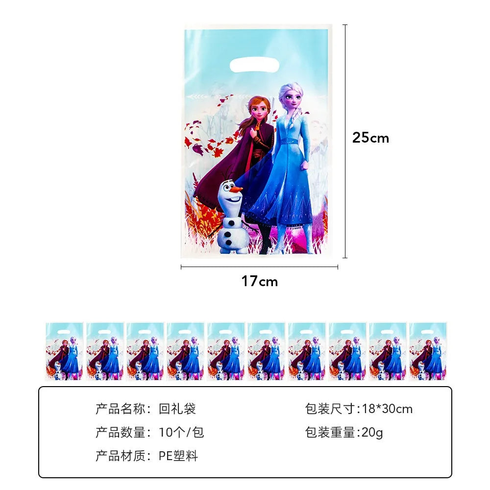 Elsa & Anna Princess Birthday Party Kit – Frozen-Themed Decorations, Balloons, Banner, Plates, Cups & Gift Bags