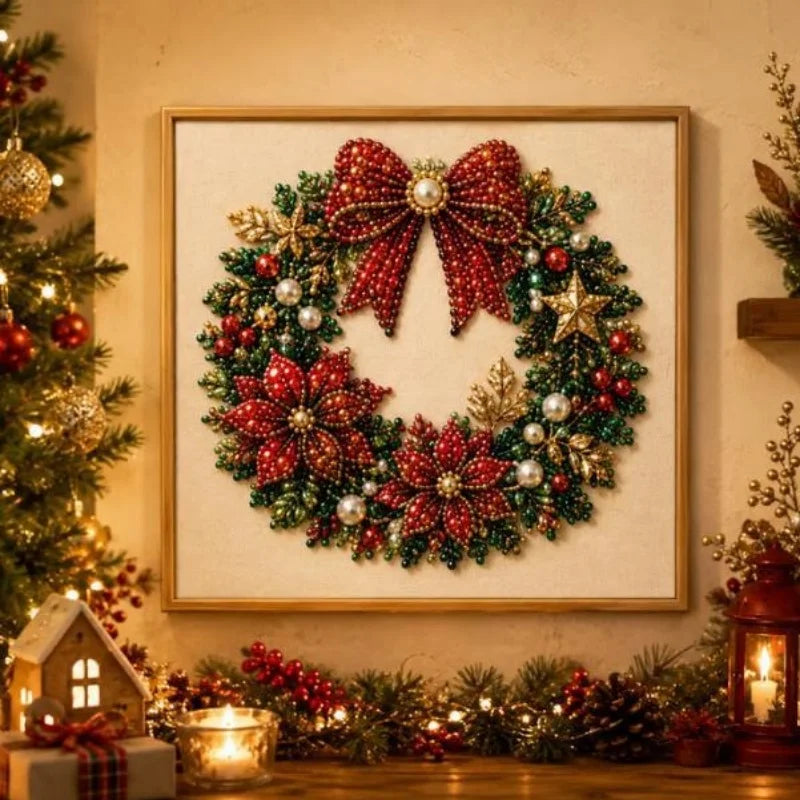 Christmas Pearl Diamond Arts and Crafts Set Santa Claus Elf Pattern DIY Pearl Art Artware Suitable For Beginner and Experienced as Gifts