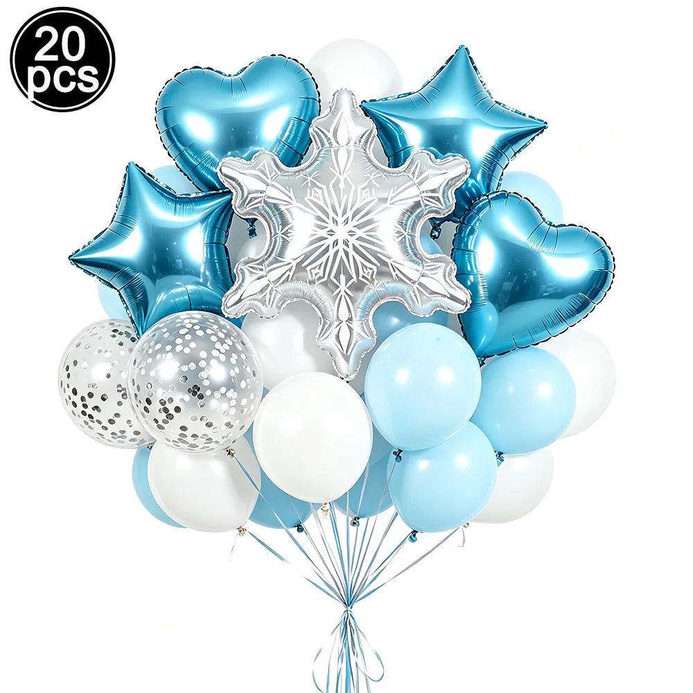 Christmas Party Decor Snowflake Fringe Curtains Snowflake Hanging Swirls Balloons Princess Theme Winter Birthday Party Decor