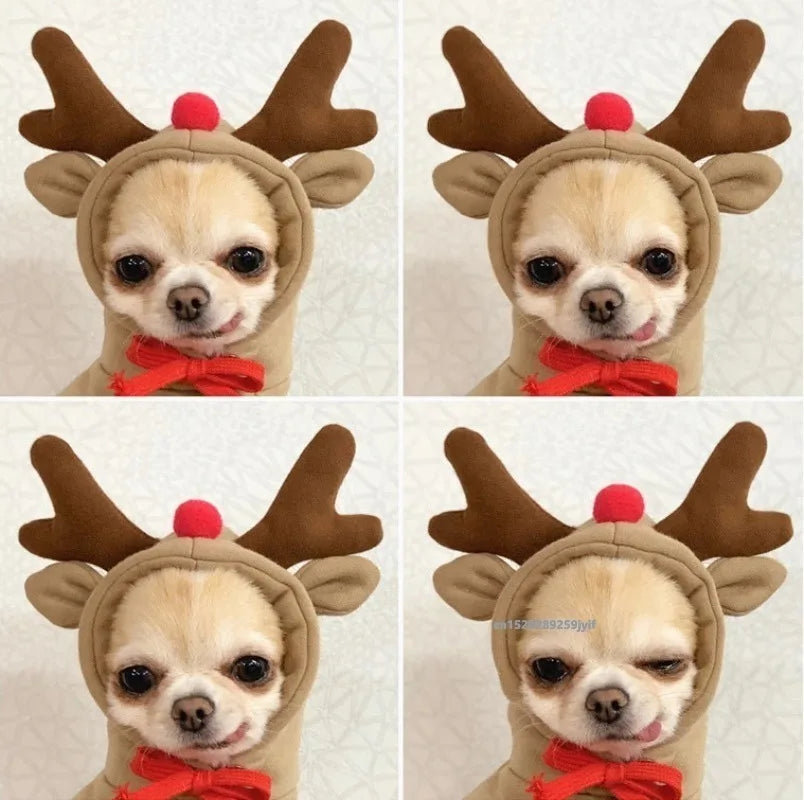 Christmas Cute Elf Dog Clothes Reindeer Dogs Hoodies Suit
