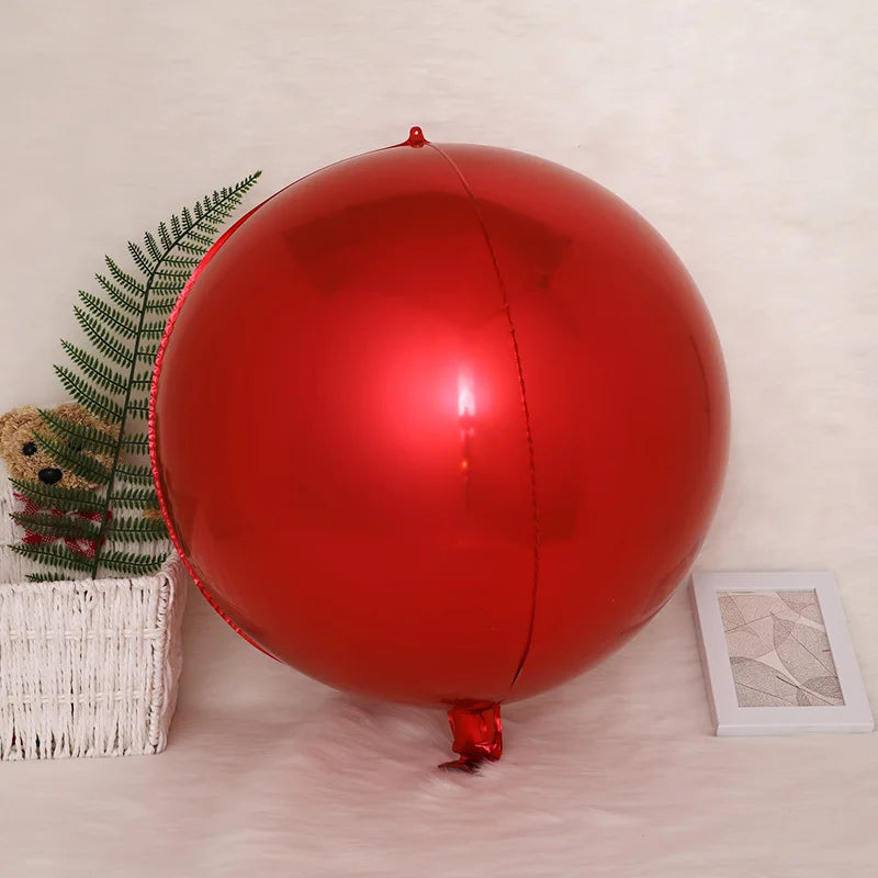 4D Foil Balloons Holographic Round Balloon for Birthday Bachelor Party and Christmas Decoration Valentine's Day and Baby Shower