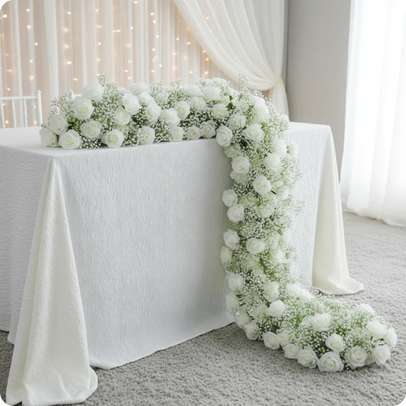 2M Artificial Gypsophila Flower Row Wedding Decor Table Centerpiece Arch Backdrop Floral Garland Home Party Event Decoration