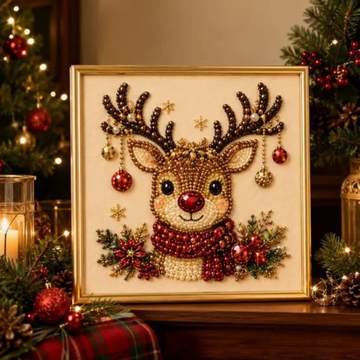 Christmas Pearl Diamond Arts and Crafts Set Santa Claus Elf Pattern DIY Pearl Art Artware Suitable For Beginner and Experienced as Gifts