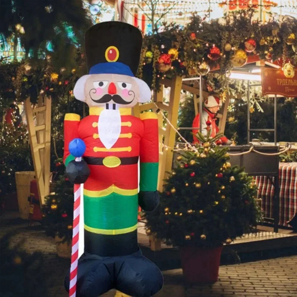 Christmas Inflatable Nutcracker Decor with LED Lighted Christmas Decoration Outdoor - 2.4M