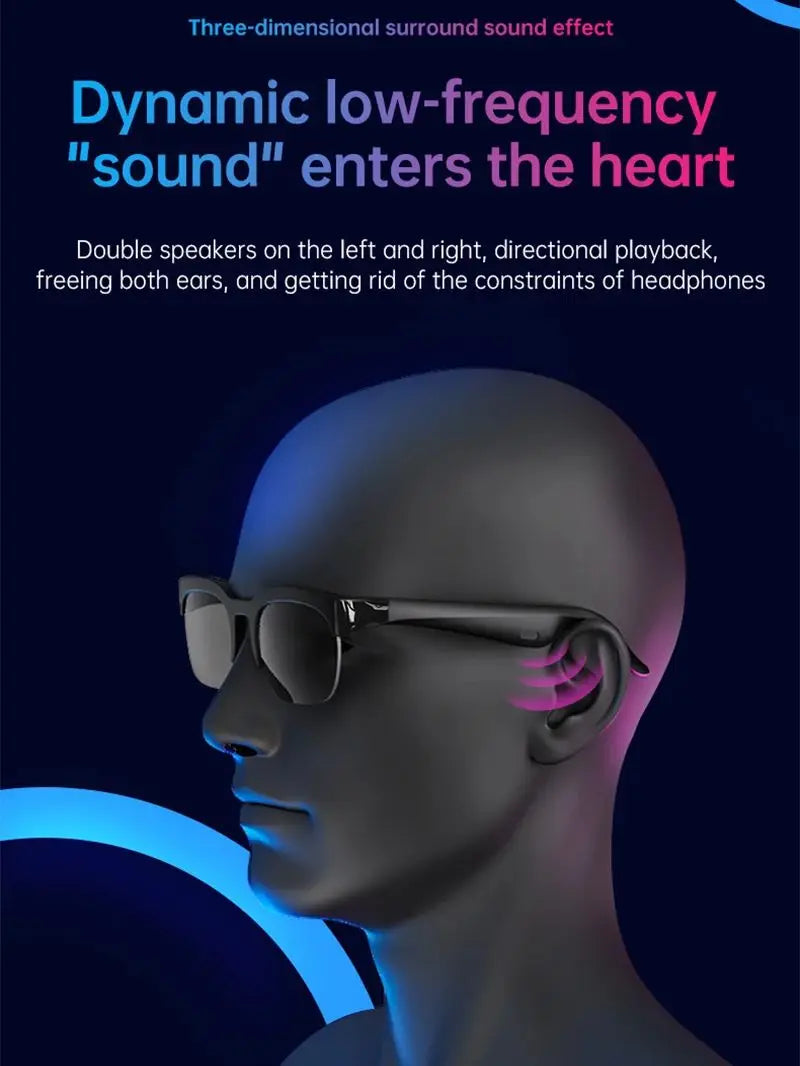 New Smart Glasses AI Translation Bluetooth Conversation Recording Listening To Music Smart Sunglasses for Men Women