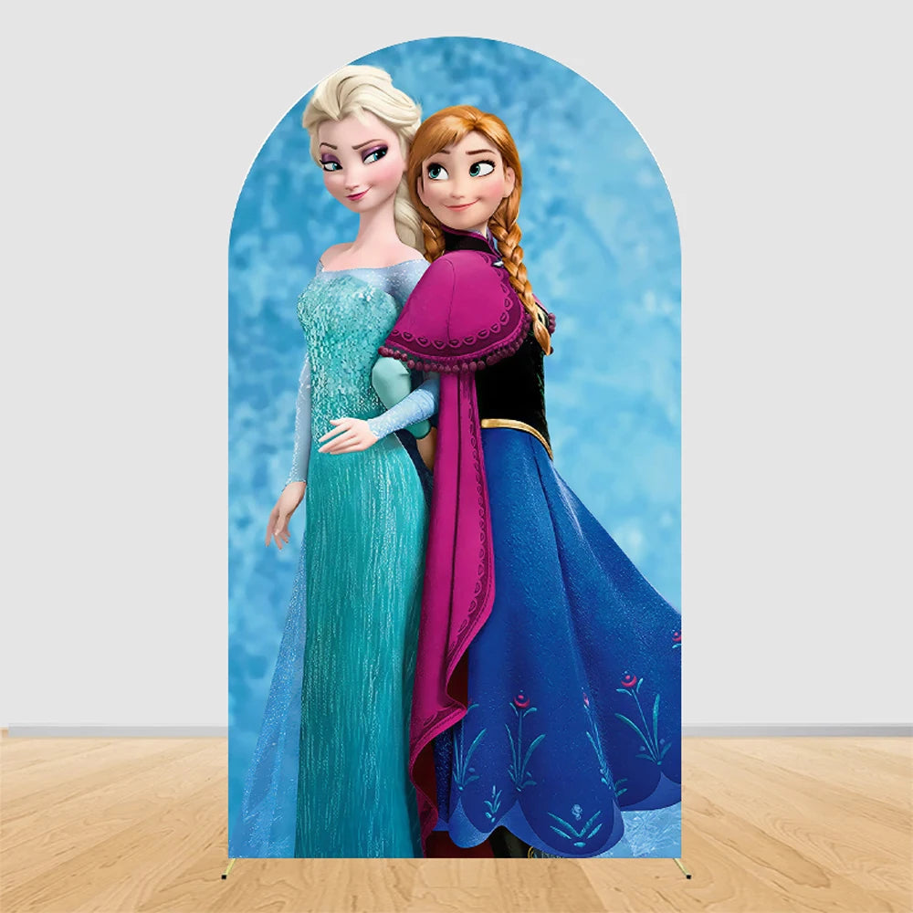 Ice Princess Birthday Decorations Arch Backdrop Cover | Winter Wonderland Snow Queen Kids Girls Birthday Party Background