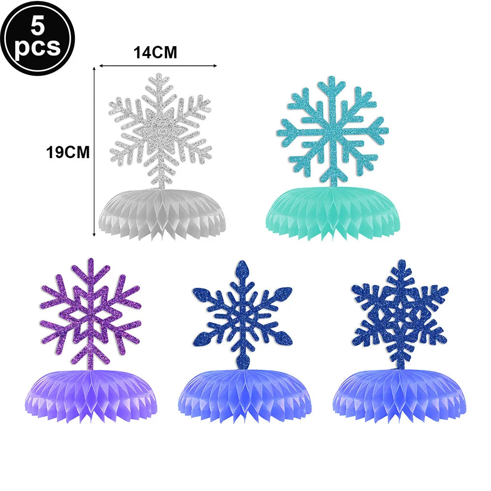 Christmas Party Decor Snowflake Fringe Curtains Snowflake Hanging Swirls Balloons Princess Theme Winter Birthday Party Decor