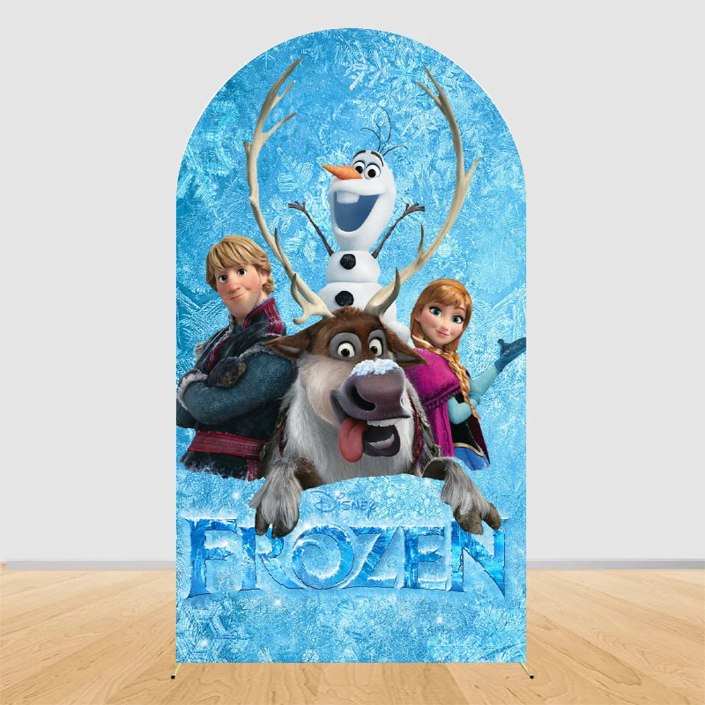 Ice Princess Birthday Decorations Arch Backdrop Cover | Winter Wonderland Snow Queen Kids Girls Birthday Party Background