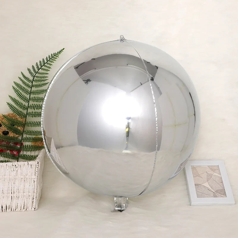 4D Foil Balloons Holographic Round Balloon for Birthday Bachelor Party and Christmas Decoration Valentine's Day and Baby Shower